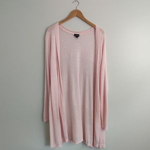 Torrid Light Pink Pointelle Open Cardigan 6
